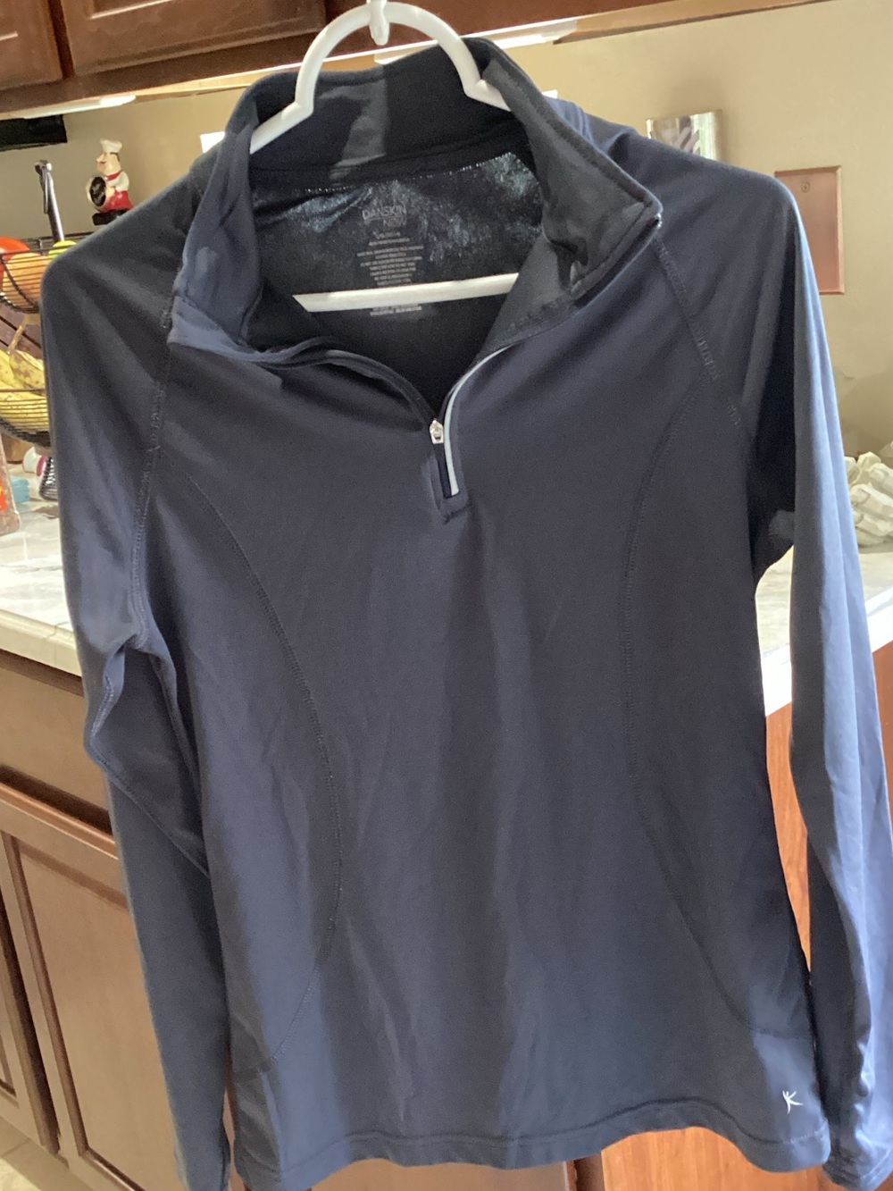 Danskin Now Navy Quarter-Zip Turtleneck Pullover